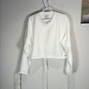 Pepe Jeans Cream Crop Tie Front Alex Sweatshirt